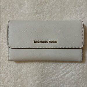 Michael Kors White Saffiano Leather Wallet